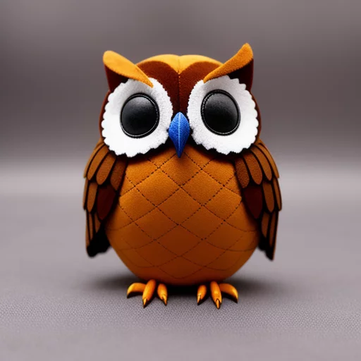 6113239336-cute toy owl made of suede, geometric accurate, relief on skin, plastic relief surface of body, intricate details, cinematic,.webp